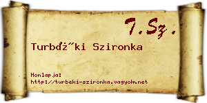 Turbéki Szironka névjegykártya